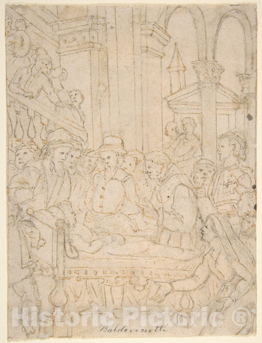 Art Print : Saint Anthony of Padua Healing a Sick Man (Recto)