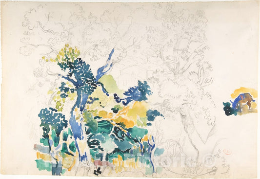 Art Print : Henri-Edmond Cross (Henri-Edmond Delacroix) - Landscape 1 : Vintage Wall Art