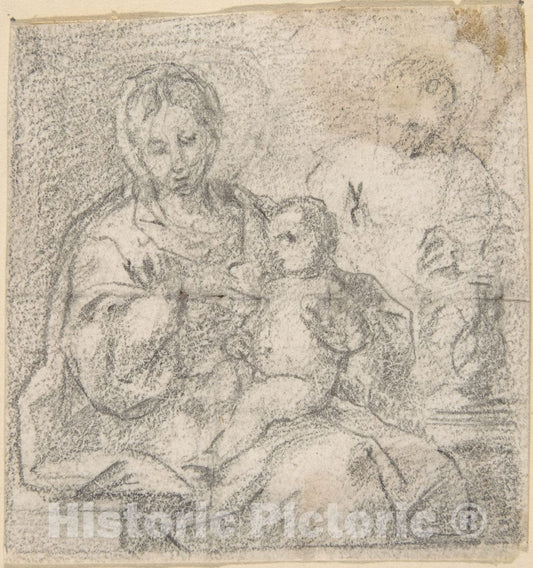 Art Print : Spanish, School of Seville, 17th Century - Holy Family : Vintage Wall Art
