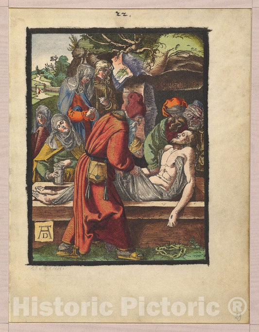Art Print : Albrecht Dürer - Deposition, from The Small Woodcut Passion : Vintage Wall Art