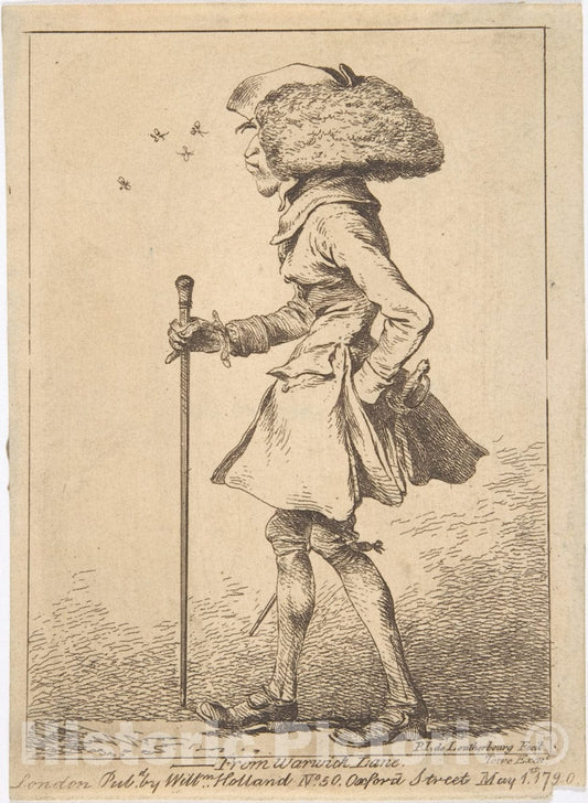 Art Print : Philippe Jacques de Loutherbourg - from Warwick Lane : Vintage Wall Art