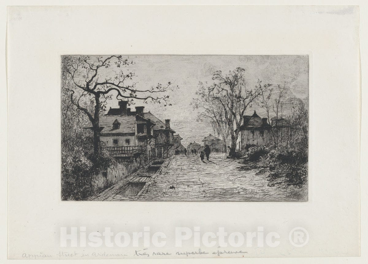 Art Print : Adolphe Appian - Village Street in Artemare (Ain) : Vintage Wall Art