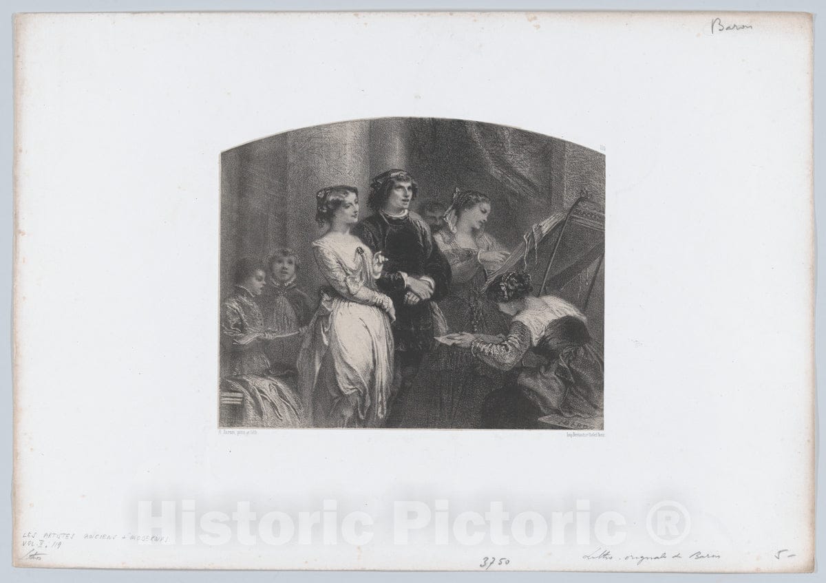Art Print : Henri-Charles-Antoine Baron - Music : Vintage Wall Art