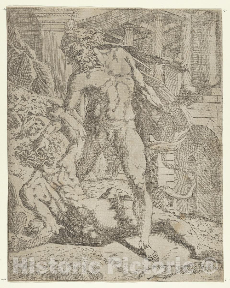 Art Print : Antonio Fantuzzi - Hercules and Cacus : Vintage Wall Art
