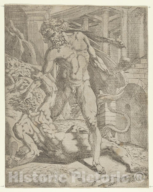 Art Print : Antonio Fantuzzi - Hercules and Cacus : Vintage Wall Art
