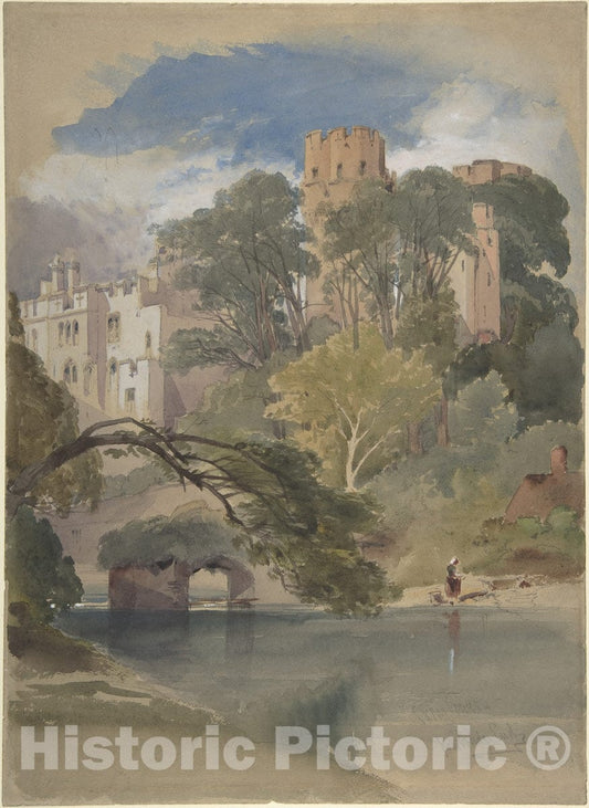Art Print : William Callow - Caesar's Tower, Warwick Castle : Vintage Wall Art