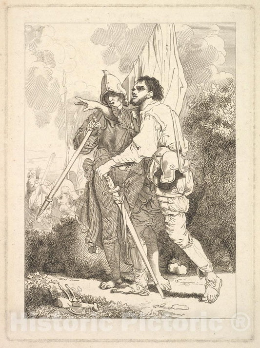 Art Print : Etched and published by Robert Blyth - Going Out in The Morning 1 : Vintage Wall Art