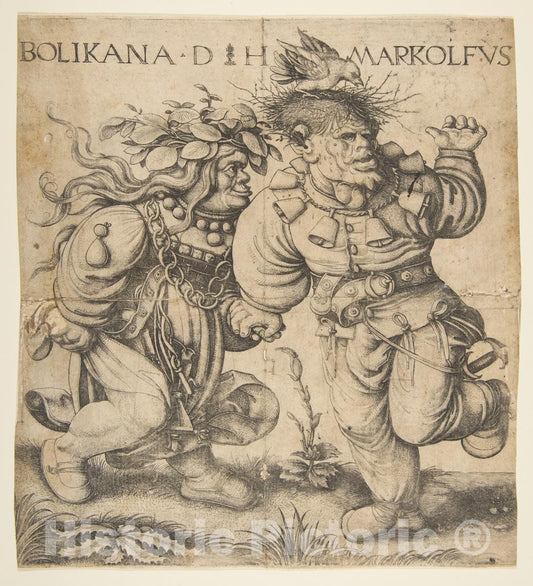 Art Print : Daniel Hopfer - Bolinka and Marcolfus : Vintage Wall Art