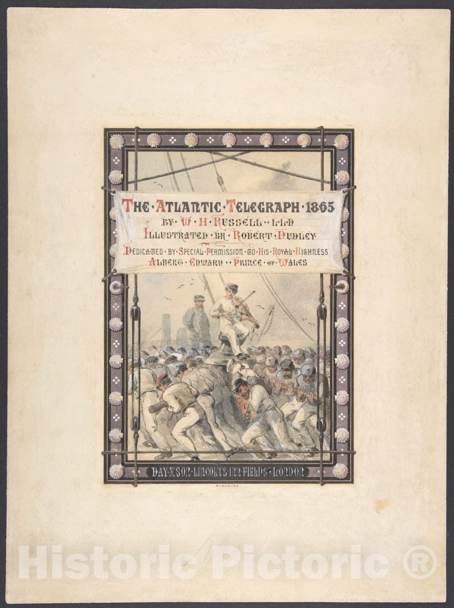 Art Print : Robert Charles Dudley - The Great Eastern Weighing Anchor Off The Maplin Sands at The Nore, July 15, 1865 : Vintage Wall Art