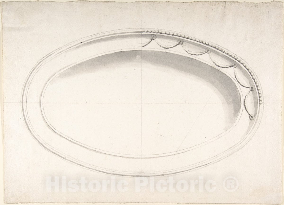Art Print : Italian, 19th Century - Oval Dish : Vintage Wall Art