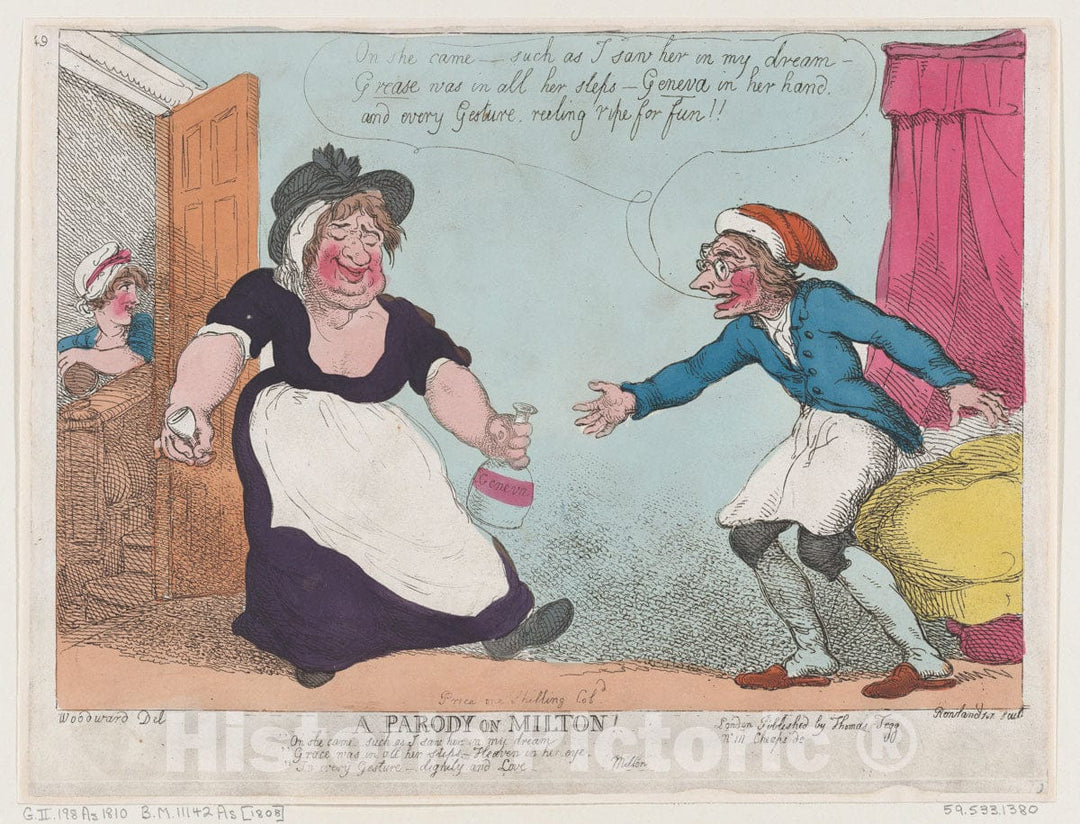 Art Print : Thomas Rowlandson - A Parody on Milton : Vintage Wall Art