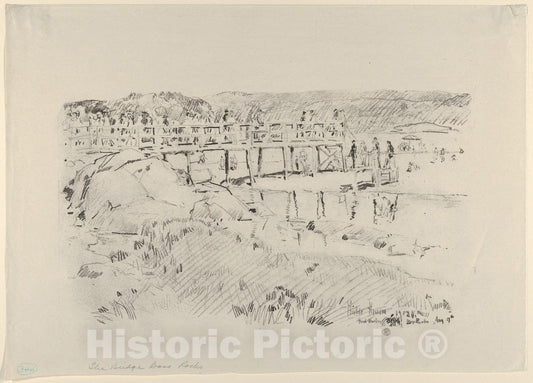 Art Print : Childe Hassam - Bridge, Bass Rocks : Vintage Wall Art