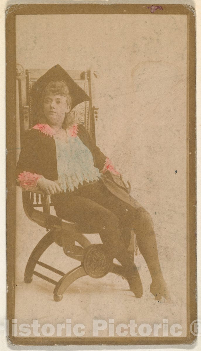 Photo Print : Actress Seated in Straight-Backed Chair, from The Actresses Series (N668) 1 : Vintage Wall Art