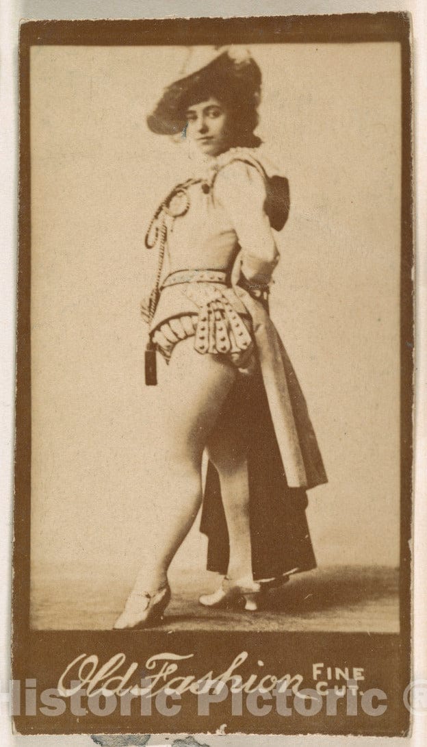 Photo Print : Actress Standing with Hands Behind Waist, from The Actresses Series (N664) Promoting Old Fashion Fine Cut Tobacco 2 : Vintage Wall Art
