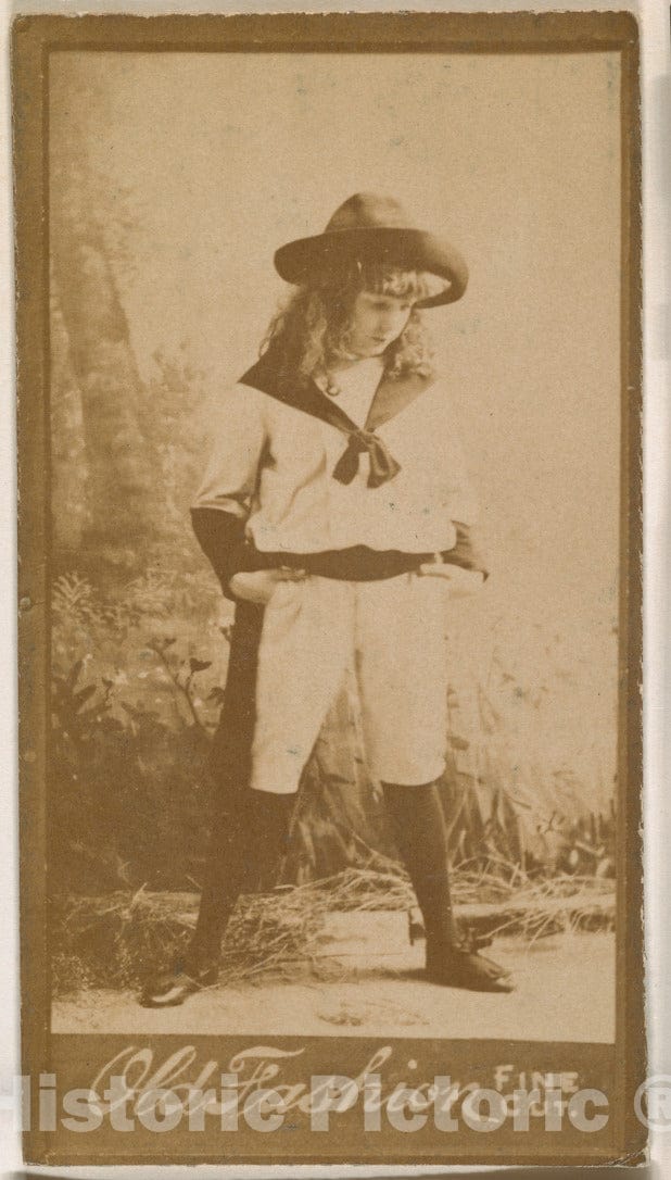 Photo Print : Actress Wearing Sailor Costume, from The Actresses Series (N664) Promoting Old Fashion Fine Cut Tobacco 2 : Vintage Wall Art