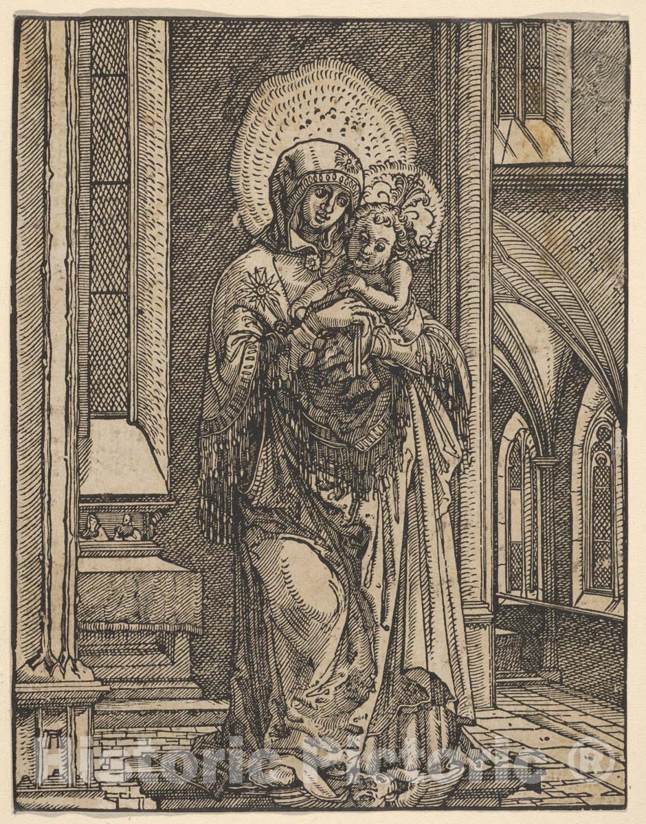 Art Print : Albrecht Altdorfer - The Beautiful Virgin of Regensburg in a Church : Vintage Wall Art