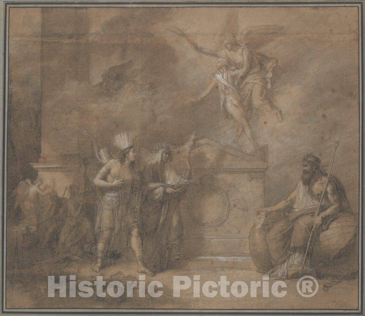 Art Print : Étienne Pallière - Washington's Tomb : Vintage Wall Art