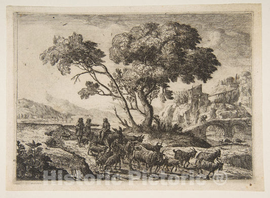 Art Print : Claude Lorrain (Claude Gellée) - Departure for The Fields 1 : Vintage Wall Art