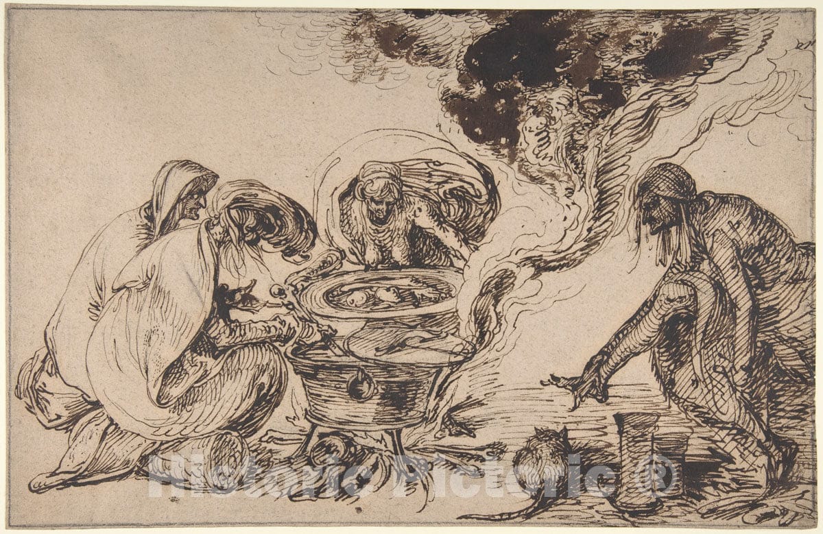 Art Print : Jacques de Gheyn II - Witches' Sabbath : Vintage Wall Art