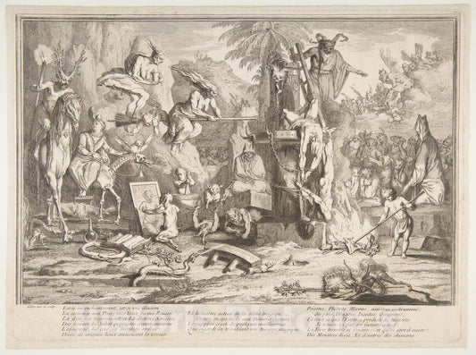 Art Print : Claude Gillot - Est-ce un Enchantment. : Vintage Wall Art