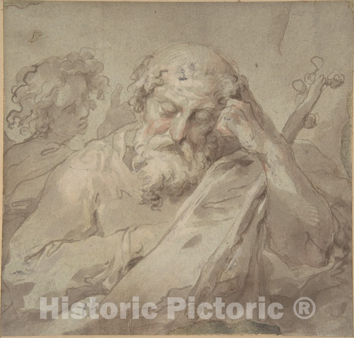 Art Print : Italian, First Half of The 18th Century - The Dream of Saint Joseph : Vintage Wall Art