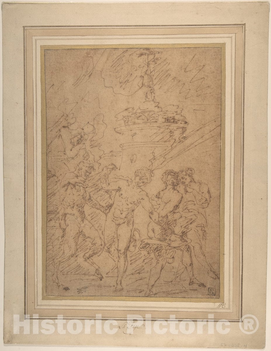 Art Print : Raymond de La Fage - Satyr and Nymphs Dancing : Vintage Wall Art