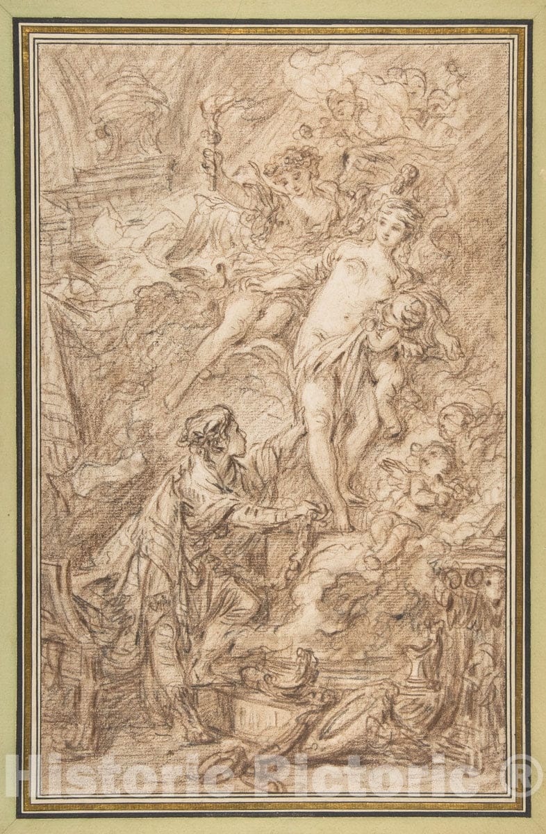 Art Print : François Boucher - Pygmalion and Galatea : Vintage Wall Art