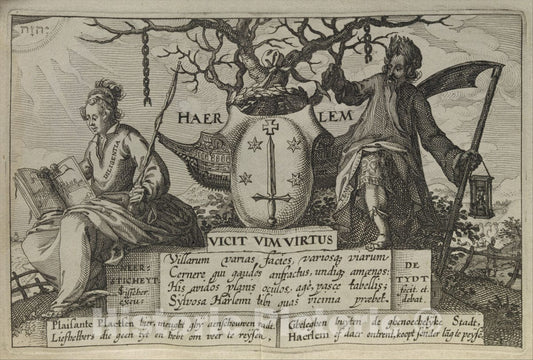 Art Print : s Beschryvinge ende lof der stad Haerlem in Holland. in rijm bearbeyd - Artist: Willem Akersloot - Created: 1628 : Vintage Wall Art