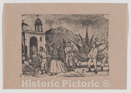 Art Print : José Guadalupe Posada - Plate 3: Miracle That Took Place in The Hacienda of The Lecheria : Vintage Wall Art