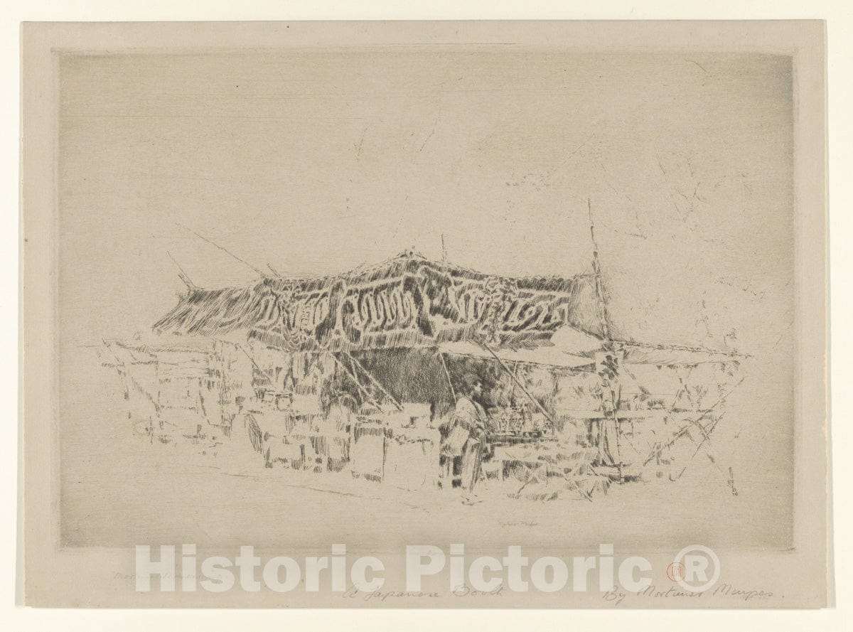 Art Print : Mortimer Menpes - A Japanese Booth (Who'll Buy) : Vintage Wall Art