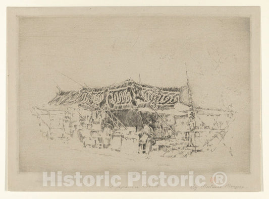 Art Print : Mortimer Menpes - A Japanese Booth (Who'll Buy) : Vintage Wall Art