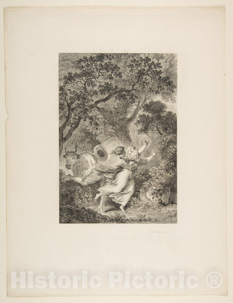 Art Print : La Clochette - Artist: Jean de La Fontaine - Created: 1795 1 : Vintage Wall Art