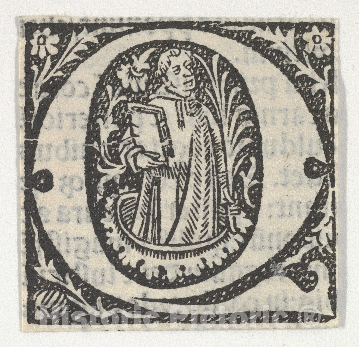 Art Print : Anonymous, French, 15th Century - Decorated Roman Alphabet - 427823 : Vintage Wall Art