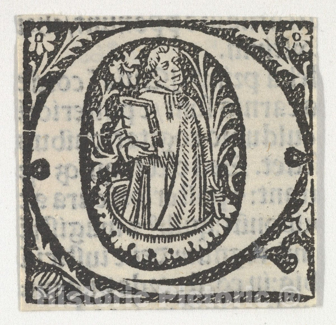 Art Print : Anonymous, French, 15th Century - Decorated Roman Alphabet - 427823 : Vintage Wall Art