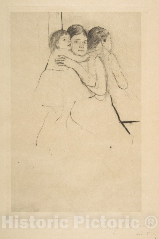 Art Print : Mary Cassatt - Mother Berthe Holding Her Child : Vintage Wall Art