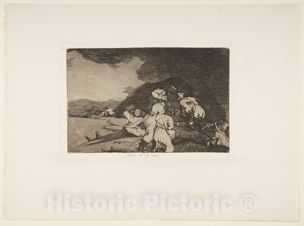 Art Print : Goya - Plate 6 from 'The Disasters of War' (Los Desastres de la Guerra): It Serves You Right (Bien te se està.) : Vintage Wall Art