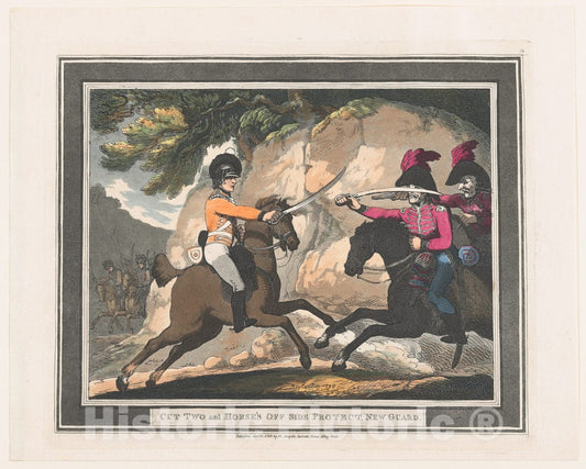 Art Print : Thomas Rowlandson - Cut Two and Horse's Off Side Protect, New Guard : Vintage Wall Art