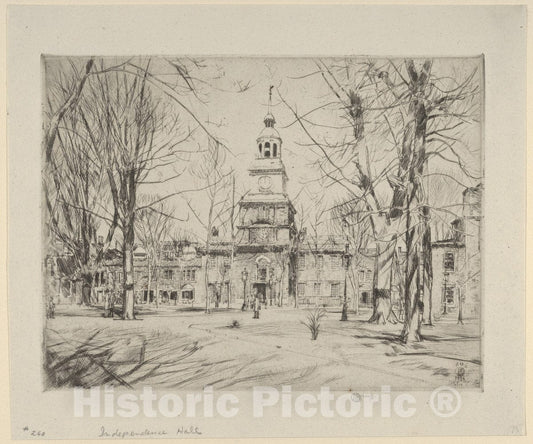 Art Print : Childe Hassam - Independence Hall : Vintage Wall Art
