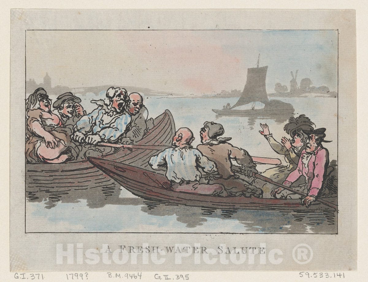 Art Print : Thomas Rowlandson - A Fresh-Water Salute : Vintage Wall Art