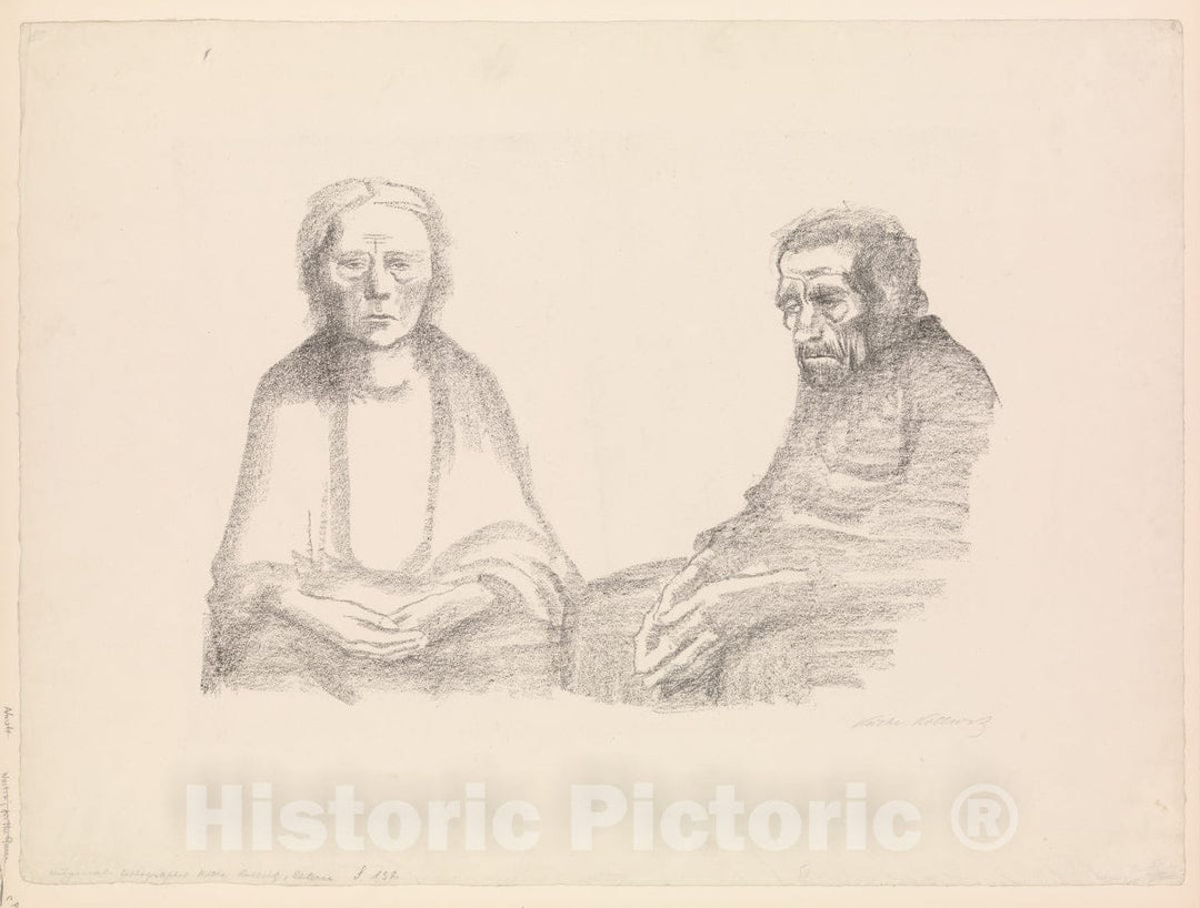 Art Print : Käthe Kollwitz - The Parents of The Artist (Die Eltern Der Küstlerin) : Vintage Wall Art