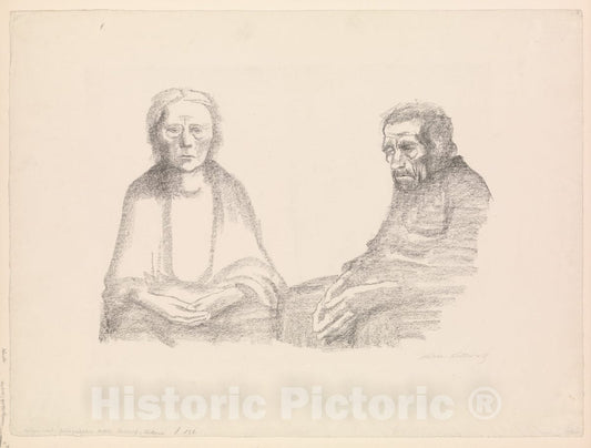 Art Print : Käthe Kollwitz - The Parents of The Artist (Die Eltern Der Küstlerin) : Vintage Wall Art