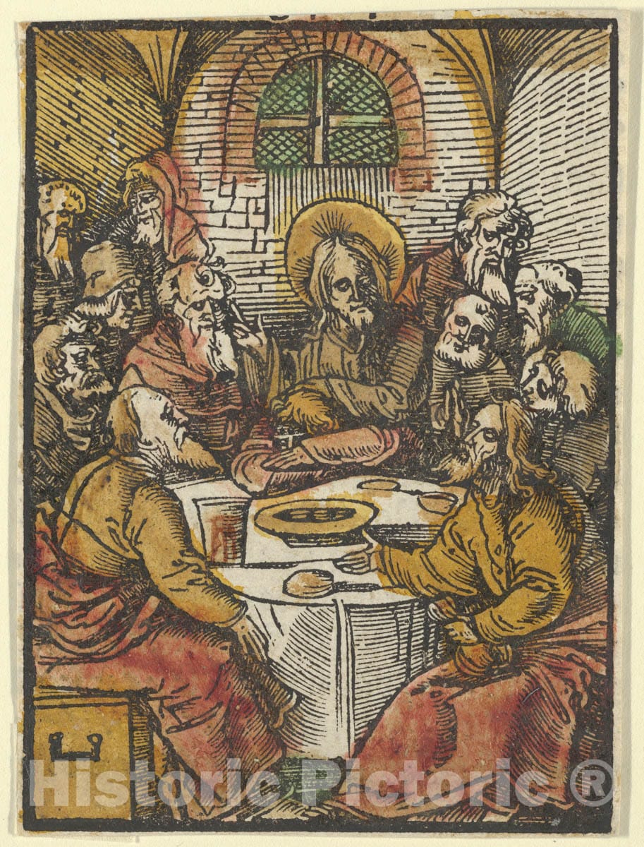 Art Print : Hans Schäufelein - The Last Supper, from Das Plenarium : Vintage Wall Art