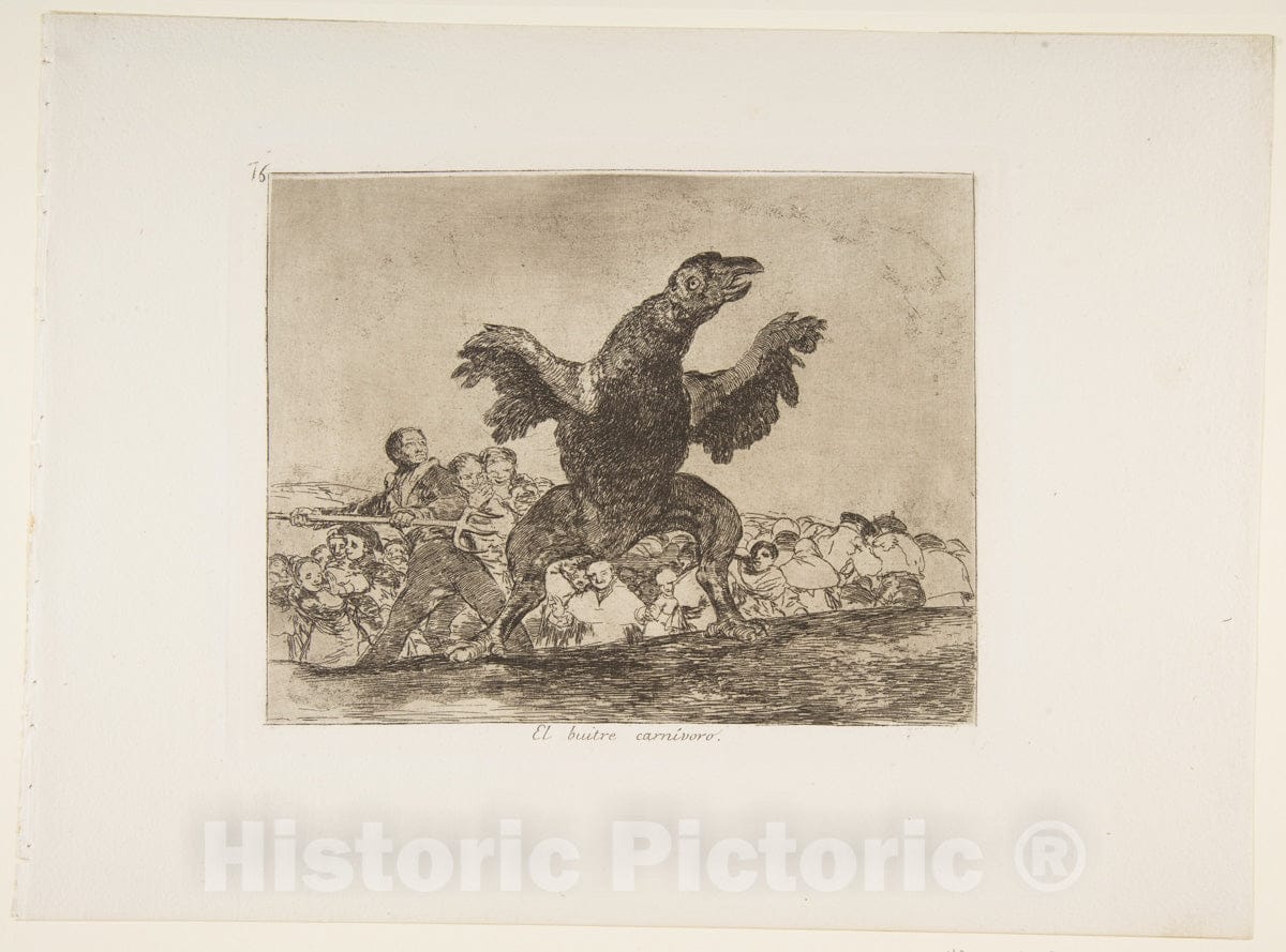 Art Print : Plate 76 from 'The Disasters of War' - Artist: Goya - Created: c1814 : Vintage Wall Art