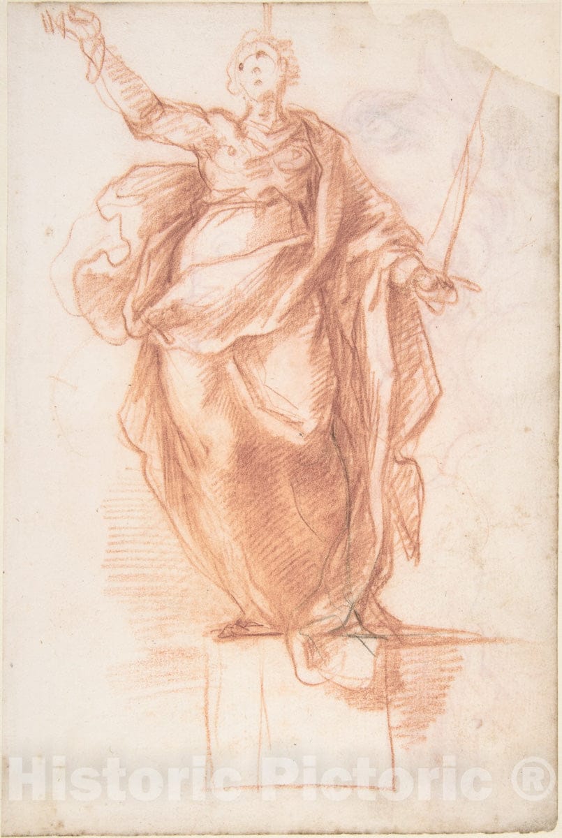 Art Print : Cherubino Alberti (Zaccaria Mattia) - Allegorical Figure of Religion (Recto)