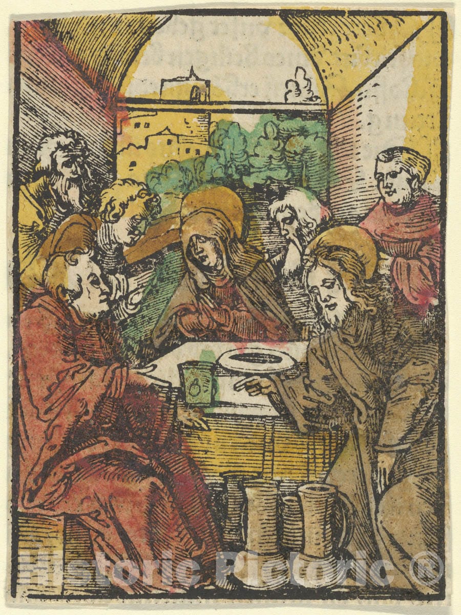 Art Print : Hans Schäufelein - The Wedding at Cana, from Das Plenarium : Vintage Wall Art