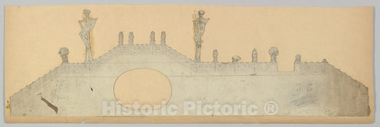 Art Print : Eugène Cicéri - Design for a Stage Set 1 v.1 : Vintage Wall Art