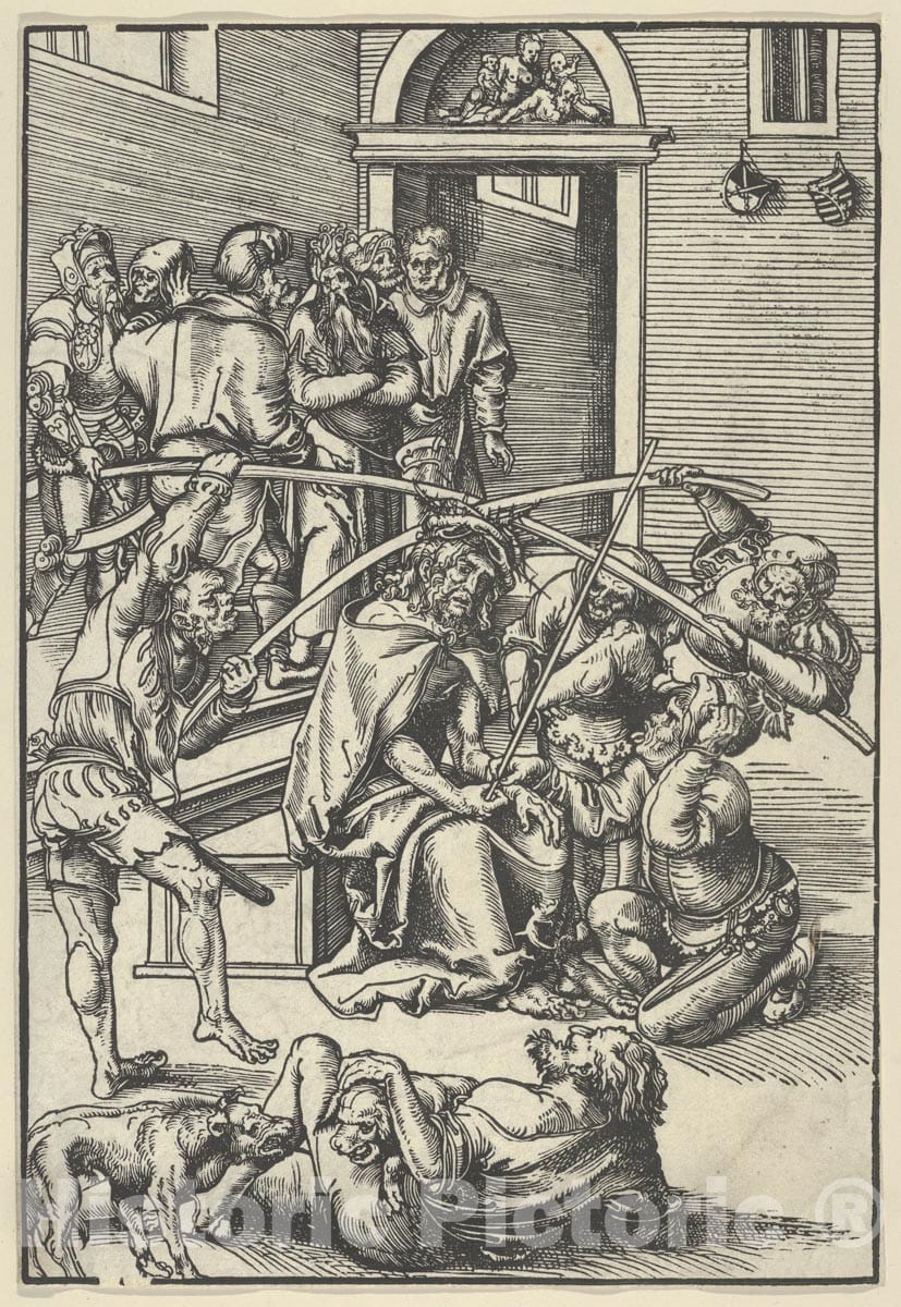 Art Print : Lucas Cranach The Elder - Christ Crowned with Thorns, from The Passion : Vintage Wall Art