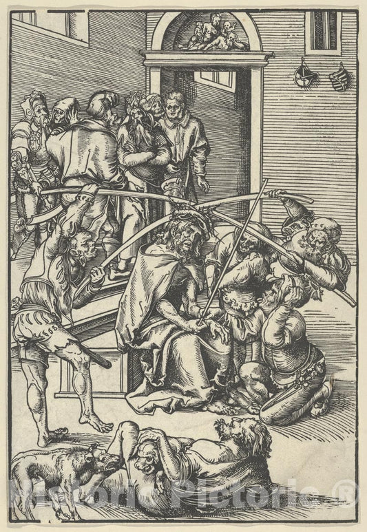 Art Print : Lucas Cranach The Elder - Christ Crowned with Thorns, from The Passion : Vintage Wall Art