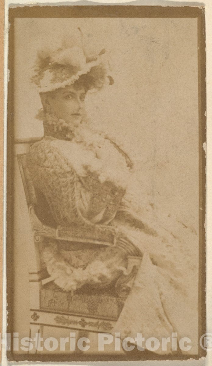 Photo Print : Profile of Seated Actress, from The Actresses Series (N668) : Vintage Wall Art