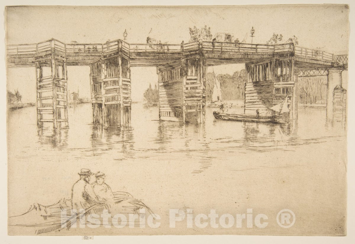 Art Print : James McNeill Whistler - Old Putney Bridge : Vintage Wall Art